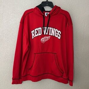 Mens NHL Official License Detroit Red Wings Hockey Hoodie, Large, Red